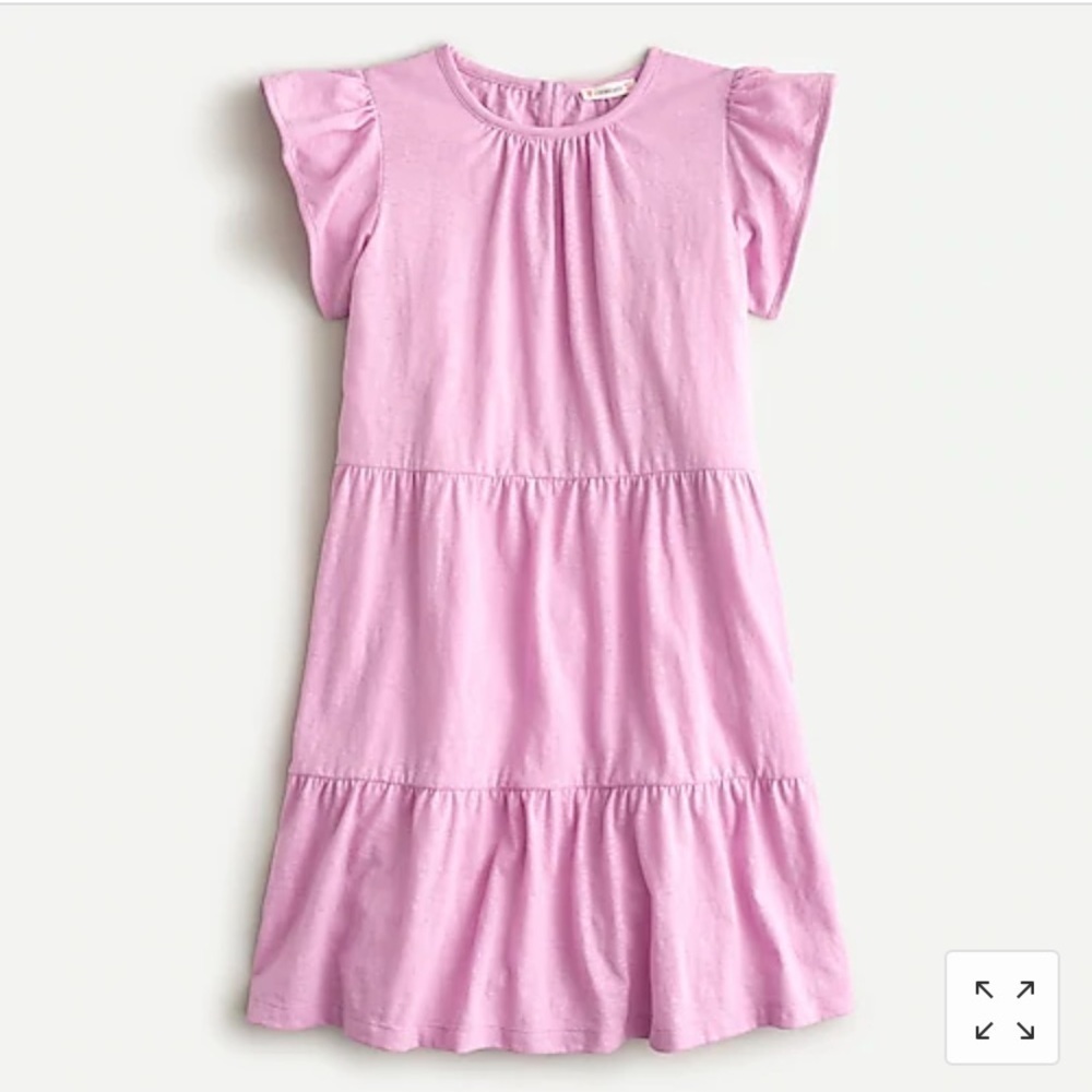 J Crew Girls' ruffle-sleeve tiered dress AV345